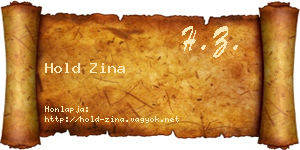 Hold Zina névjegykártya